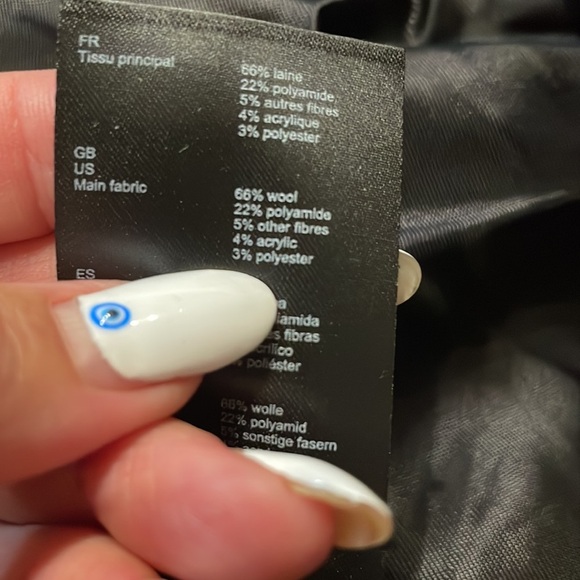 MAJE women’s GARLY wool houndstooth pattern coat collared 2 button OVERSIZED S 1 - Picture 13 of 14